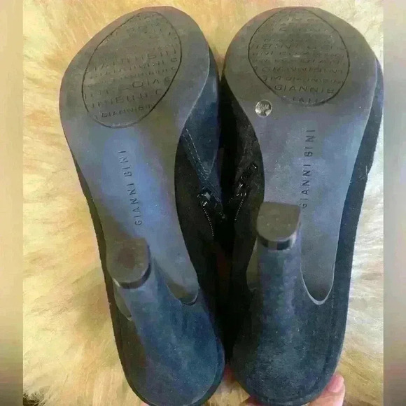 Gianni Bini black suede booties with 4 inch heels. Worn 2 or 3 times. - Picture 3 of 5